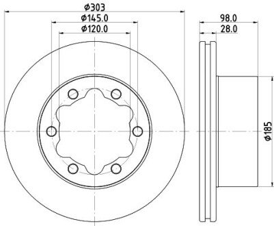 PRO VW Гальмівний диск задн. CRAFTER hella 8DD 355 129-991