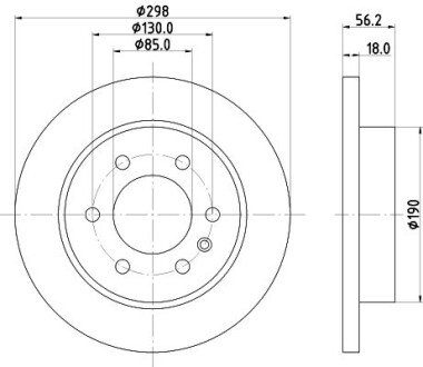 PRO DB Диск гальмівний задній SPRINTER 3,5-t hella 8DD 355 131-831