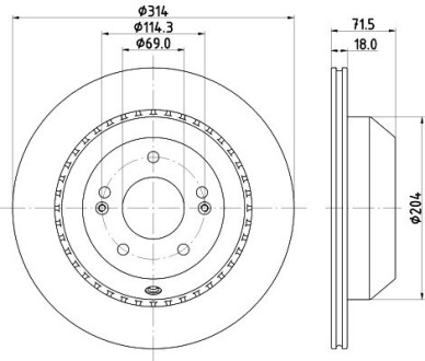 Диск тормозной hella 8DD355131881