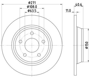 PRO FORD диск гальм. задн. FOCUS 18- hella 8DD 355 132-031