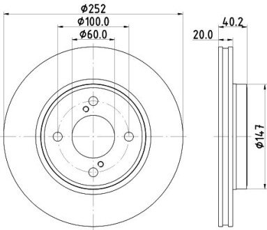 PRO SUZUKI Диск гальмівний передній SWIFT 17- hella 8DD 355 132-051