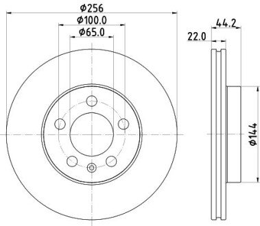 PRO AUDI Диск гальмівний передній A1 Allstreet 22, A1 City Carver 19-, SEAT, SKODA hella 8DD 355 132-091