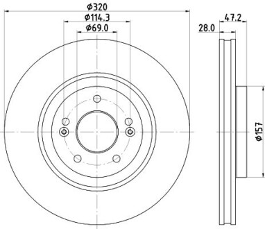 Диск тормозной hella 8DD355132251