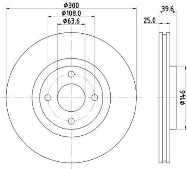 PRO FORD Диск гальмівний передній ECOSPORT 1.0-1.5 13- hella 8DD 355 132-721