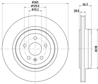 PRO TESLA гальм. диск задн. MODEL S 14-, MODEL X 16- hella 8DD 355 132-901