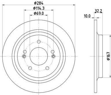 PRO HYUNDAI гальмівний диск задн. KONA, KIA CEED 18- hella 8DD 355 132-921