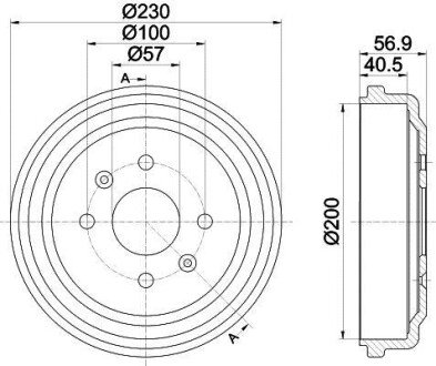 CHEVROLET Тормозной барабан Aveo 02- hella 8DT 355 300-961