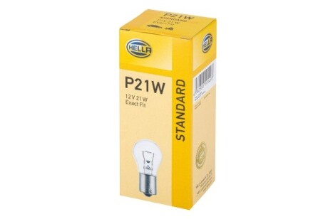 Лампа розжарювання STANDARD P21W 12V 21W BA 15s hella 8GA002073121