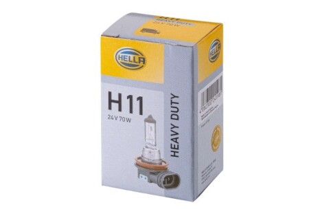 Лампа розжарювання HEAVY DUTY H11 24V 70W PGJ19-2 hella 8GH008358241