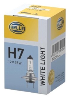 Лампа накаливания, H7 12V 55W PX26d WL 4200K White Light hella 8GH223498131