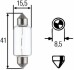 Лампа розжарювання, 12V 15W SV 8,58 hella 8GM002091141 (фото 1)