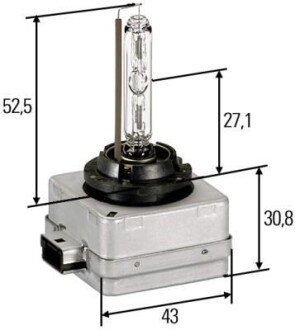 D1S 12V/24V 35W Газорозрядна лампа Xenon WHITE LIGHT UP TO 300h, 5000K hella 8GS 009 028-621