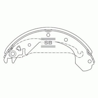 Колодка тормозов. барабан. DAEWOO ESPERO задн. (выр-во SANGSIN) hi-Q (SANGSIN) sa010