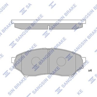 Колодки тормозные дисковые (комплект 4 шт.)) hi-Q (SANGSIN) sp1585 (фото 1)