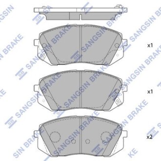 Колодка тормозов. диск. HYUNDAI SONATA (LF) 16" 14 передн. (выр-во SANGSIN) hi-Q (SANGSIN) sp1682