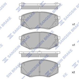 Колодка гальм. диск. KIA NEW K5 15" (JF) 15 передня (SANGSIN) hi-Q (SANGSIN) sp1847 (фото 1)