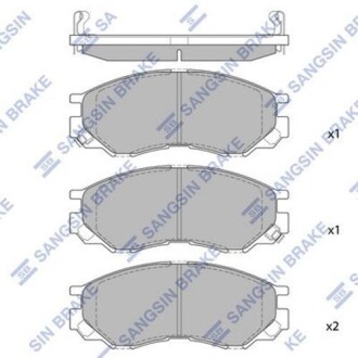 Колодка тормозов. диск. MITSUBISHI L200, L300, L400, SPACE GEAR 2.0I-2.5TD 94 - передн. (выр-во SANGSIN hi-Q (SANGSIN) sp2011