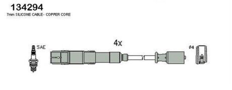 HUCO DB Комплект высоковольтных проводов W169,245 04- hitachi 134294