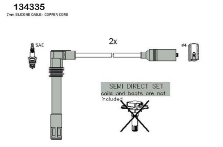 Комплект проводов зажигания hitachi 134335