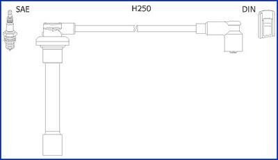 HUCO Провода высокого напряжения 4 шт. HONDA Civic 1,3-1,6 91-01, Accord 1,8-2,2 90-98 ROVER hitachi 134520