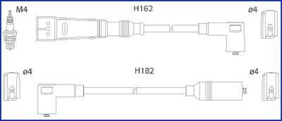 HUCO VW Комплект проводІв високої напруги Golf II,Passat 1.0/1.8 80- hitachi 134704