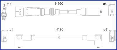 HUCO VW К-кт високовольтних проводІв Golf,Passat,Caddy,Seat hitachi 134705