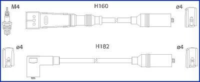 HUCO VW Комплект высоковольтных проводов Audi 80 1.4/2.0 78- hitachi 134716