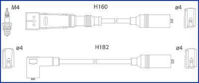 HUCO VW К-кт високовольтних проводІв Audi 100,A6 2.0 90- hitachi 134717