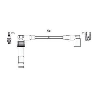 HUCO OPEL дроти запалювання Astra F/G,Omega B,Vectra A/B,Daewoo,Chevrolet hitachi 134759