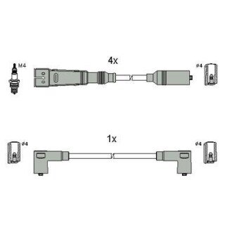 HUCO VW К-кт высоковольтных проводов Golf III,Passat,Vento,Seat 88- hitachi 134786