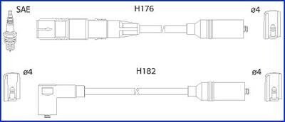 HUCO VW К-кт высоковольтных проводов (40мм, 500мм, 650мм, 750мм) Golf III,IV 1.6 94- hitachi 134790