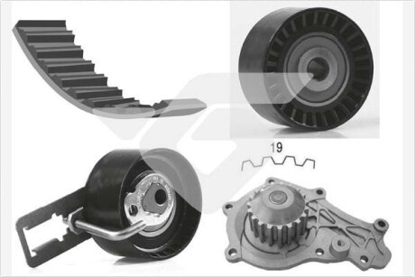 Комплект ГРМ с помпой Citroen Berlingo (08-18), C-Elysee (12-), C3 (09-16) hutchinson kh450wp64