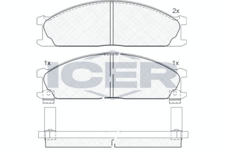 Колодки гальмівні (передні) Nissan Pathfinder 86-95/Navara I/Pick Up 97-/Chrysler Valiant IV 79-80 icer 140885