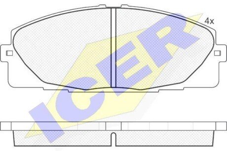 Колодки гальмівні (передні) Toyota HiAce IV/V/Hilux VII 05- icer 141931