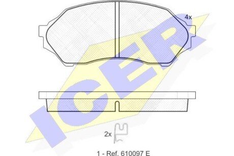 Колодки гальмівні (передні) Mazda 323 98-04 icer 181309