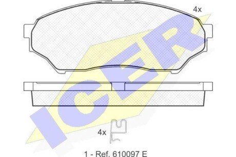 Колодки гальмівні (передні) Mitsubishi Pajero Pinin 99-07 icer 181443