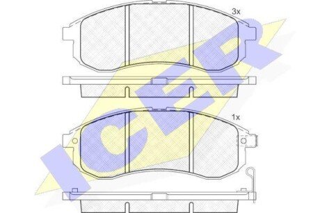 Колодки гальмівні (передні) Mitsubishi L200 III 96-07 icer 181507