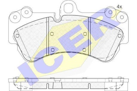 Колодки гальмівні (передні) Porsche Cayenne 02-10/VW Touareg 02-18/MB G-class (W463) 18- icer 181620