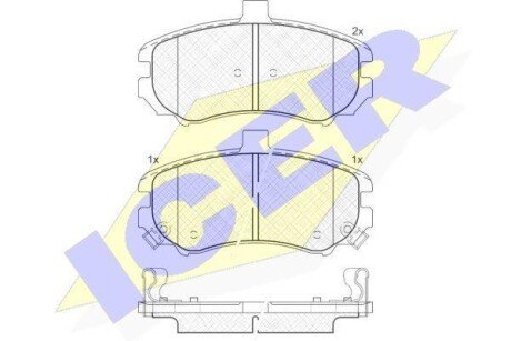 Колодки гальмівні (передні) Hyundai Elantra 00- icer 181666