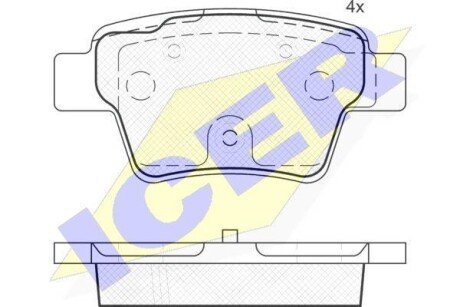Колодки гальмівні (задні) Citroen C4 04-/Peugeot 207 06-/307 00- icer 181765