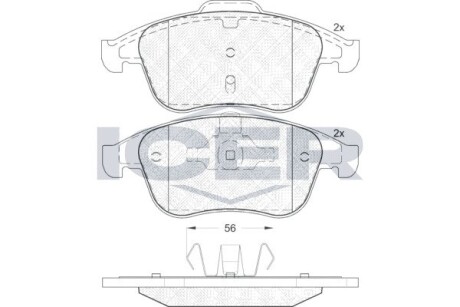 Колодки гальмівні (передні) Renault Laguna III 07-/Scenic III 08-/Samsung QM5 06- icer 181859