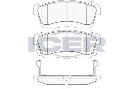 Колодки гальмівні (передні) Subaru Justy IV 07-/Toyota Passo II 10-/Pixis Mega 15- icer 181872