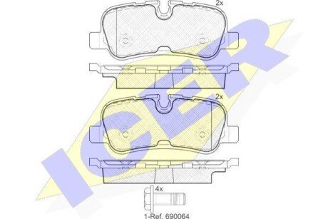 Колодки гальмівні (задні) Land Rover Discovery III/IV 04-/Range Rover 02- icer 181946