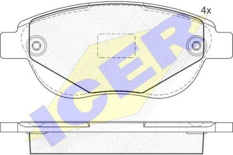 Колодки гальмівні (передні) Citroen C3 09-/C4 04-12/Peugeot 207 07-/307 03-12/1007 05- icer 182011