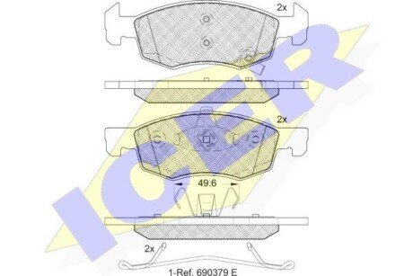 Колодки гальмівні (передні) Opel Corsa E 14- icer 182223