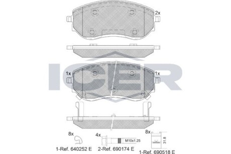 Колодки гальмівні (передні) MB X-class (470) 17-/Nissan Navara/NP300 14- icer 182342