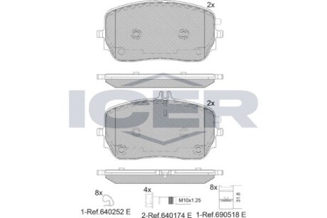 Колодки гальмівні (передні) MB GLE-class (V167C167) 18-/GLS-class (X167) 19- icer 182365