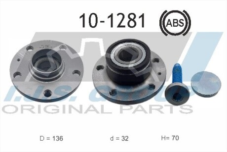 Підшипник маточини (задньої) VW Caddy 03-/Golf V/Skoda Octavia (+ABS) ijs group 10-1281