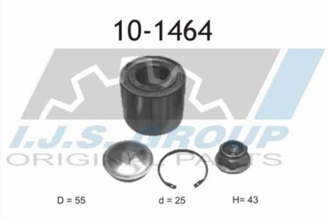 Підшипник маточини (задньої) Renault Clio 12- (25x55x43)(к-кт) ijs group 10-1464