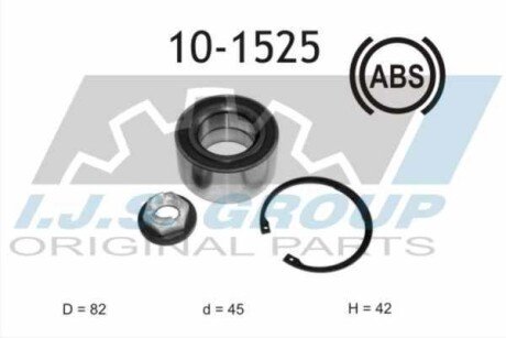 Підшипник маточини (передньої) Ford Connect 13- (+ABS) (45x82x42) (К-кт) ijs group 10-1525